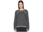 Eileen Fisher Peruvian Organic Cotton Boucle Round Neck Short Box-top (black/soft White) Women's Clothing