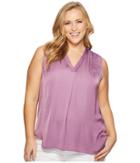 Vince Camuto Specialty Size Plus Size Sleeveless V-neck Rumple Blouse (tulip) Women's Blouse