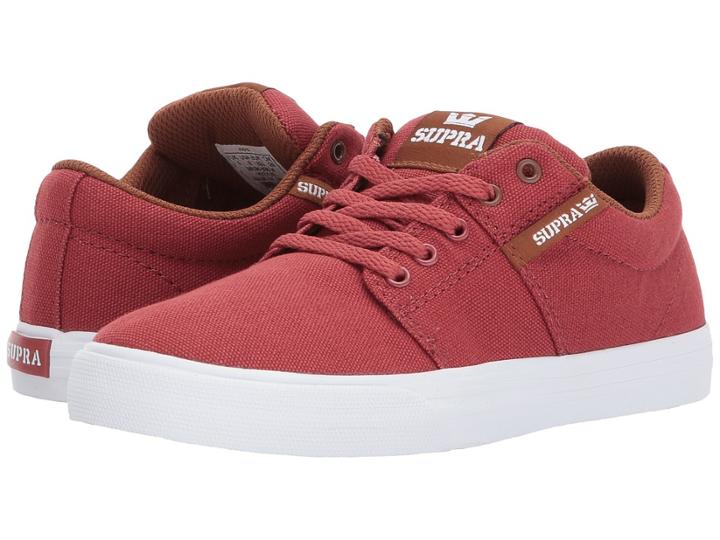 Supra Kids Stacks Vulc Ii (little Kid/big Kid) (cayenne/white) Boys Shoes