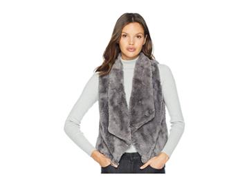 Jack By Bb Dakota Big Softy Soft Faux Fur Drape Front Vest (december Sky) Women's Vest