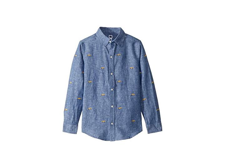 Janie And Jack Long Sleeve Button-up Shirt (toddler/little Kids/big Kids) (chambray) Boy's Long Sleeve Button Up