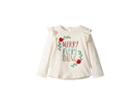 Mud Pie Christmas Merry Everything Long Sleeve Ruffle T-shirt (infant/toddler) (cream) Girl's T Shirt