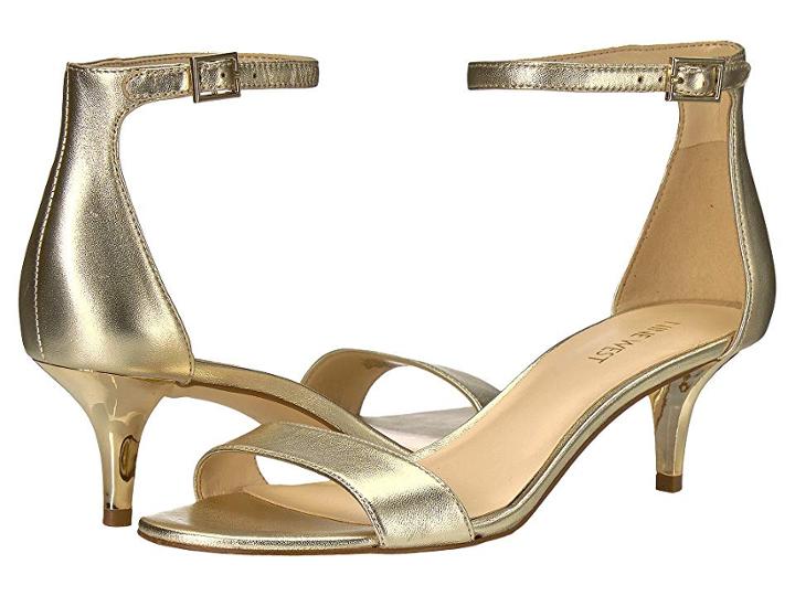 Nine West Leisa Heel Sandal (light Gold Metallic) Women's Shoes