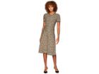 Michael Michael Kors Lurex Jacquard Short Sleeve Dress (black/gold) Women's Dress