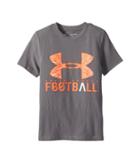 Under Armour Kids Ua Football Lockup Short Sleeve Tee (big Kids) (graphite/white/neon Coral) Boy's T Shirt