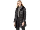 Lauren Ralph Lauren Combo Quilted 3/4 Soft Down Jacket W/ Hood (black) Women's Coat