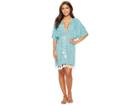 Michael Michael Kors Twisted Rope Caftan Cover-up W/ Tassels (turquoise) Women's Swimwear
