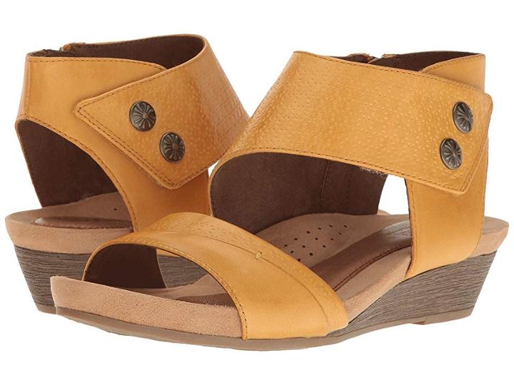 Rockport Cobb Hill Collection Cobb Hill Hollywood Two-piece Cuff (yellow Leather) Women's Sandals