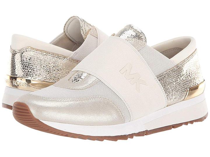 Michael Michael Kors Mk Trainer (cream/pale Gold) Women's Shoes