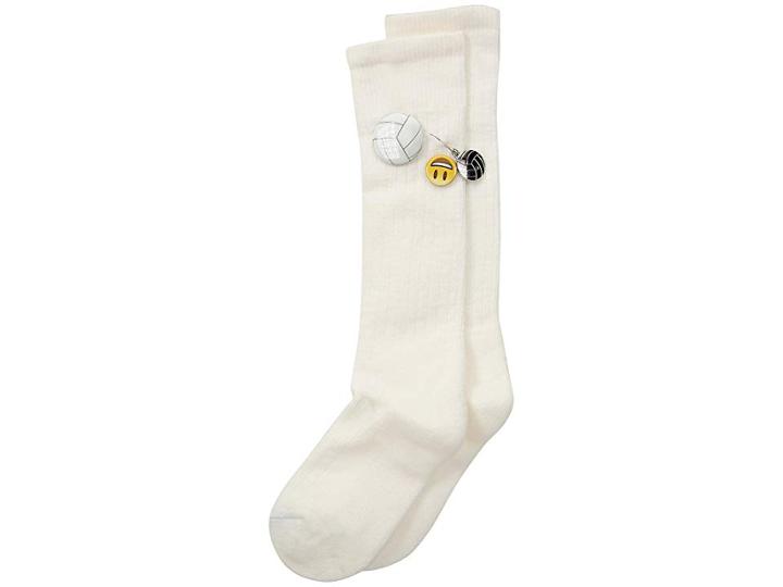 Thorlos Express Yourself Volleyball Over The Calf Single Pair (white) Crew Cut Socks Shoes