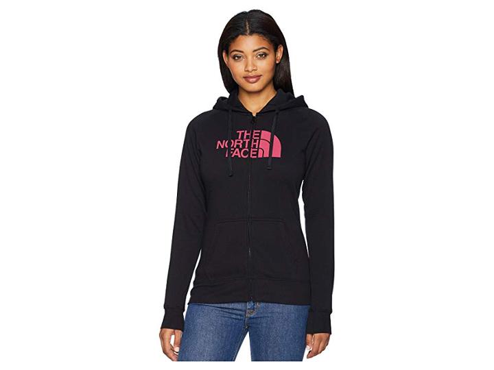 The North Face 1/2 Dome Full Zip Hoodie (tnf Black/cerise Pink) Women's Sweatshirt