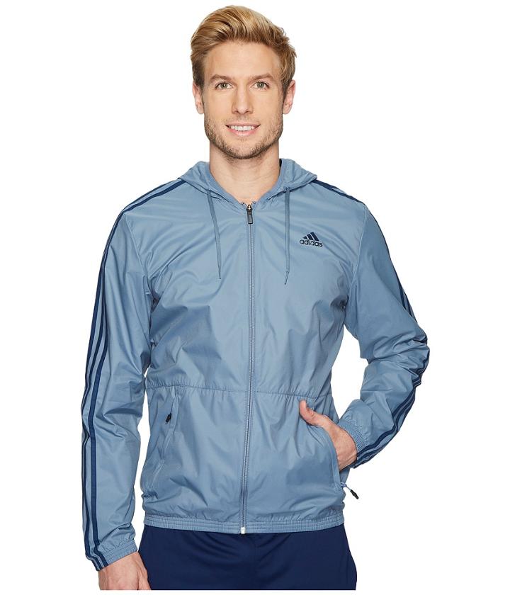 Adidas Essentials Wind Jacket (raw Steel/collegiate Navy) Men's Coat