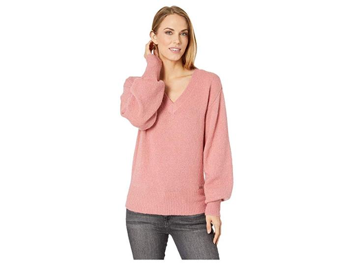 Michael Michael Kors V-neck Big Sleeve Sweater (dusty Rose) Women's Sweater