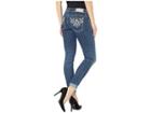 Miss Me Embellished Cuffed Skinny Jeans In Medium Blue (medium Blue) Women's Jeans