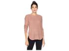 Pink Rose Crew Neck Athletic Detail Pullover (mink Velvet) Women's Clothing