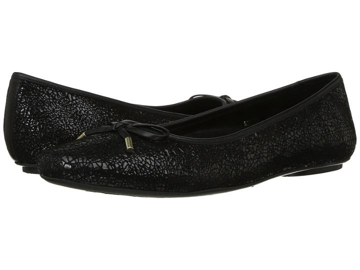Vaneli Signy (black Glit Croco Print/matching Nappa) Women's Flat Shoes