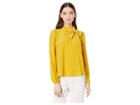 Bebe Bow Tie Blouse (nugget Gold) Women's Blouse