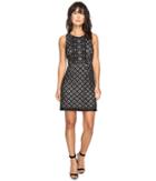 Kensie Graphic Geo Lace Dress Ks3k7729 (black Combo) Women's Dress