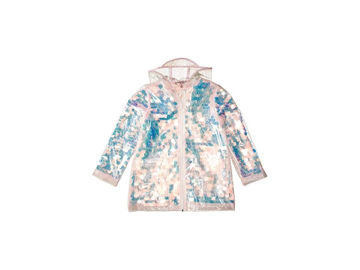 Urban Republic Kids Sequin Transparent Raincoat (little Kids/big Kids) (pink) Girl's Coat