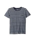Ag Adriano Goldschmied Kids Acid Wash Striped Pocket Tee (big Kids) (indigo Stripe) Boy's T Shirt