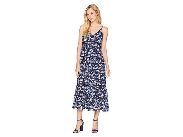 Cece V-neck Ivy Forest Maxi Dress (bluebird) Women's Dress