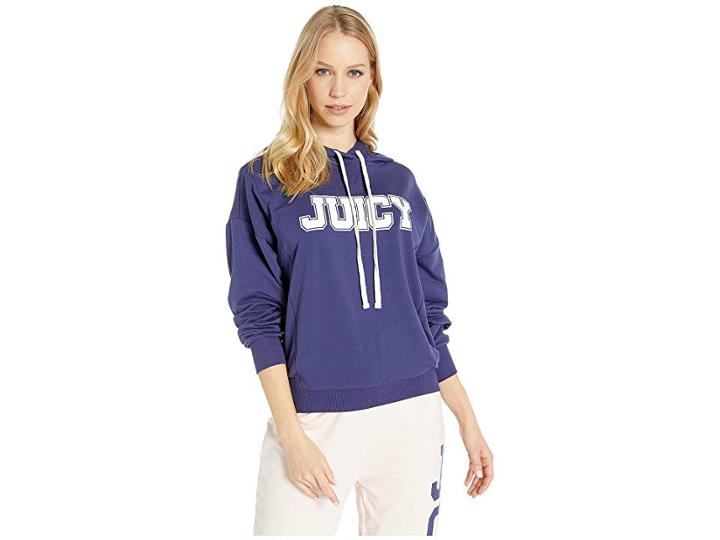 Juicy Couture Oversize Logo Collegiate Hoodie (regal) Women's Clothing