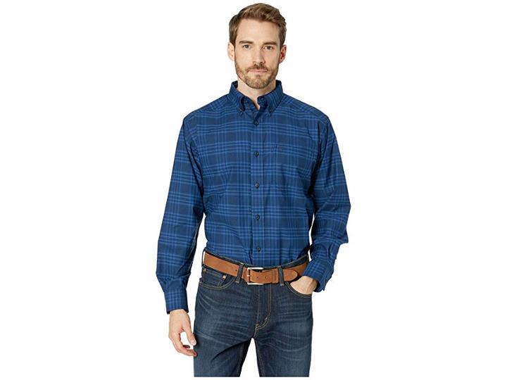 Ariat Abner Shirt (true Navy) Men's Long Sleeve Button Up