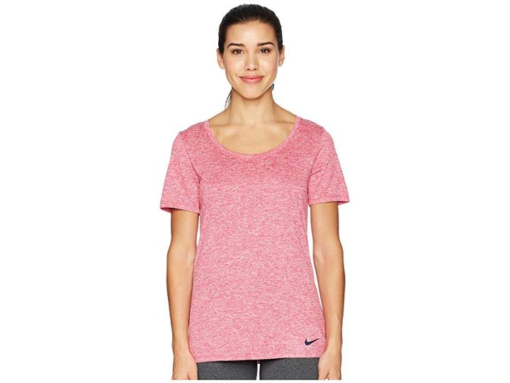 Nike Dry Legend Cross-dye Tee (wild Cherry/pure Platinum/binary Blue) Women's Short Sleeve Pullover