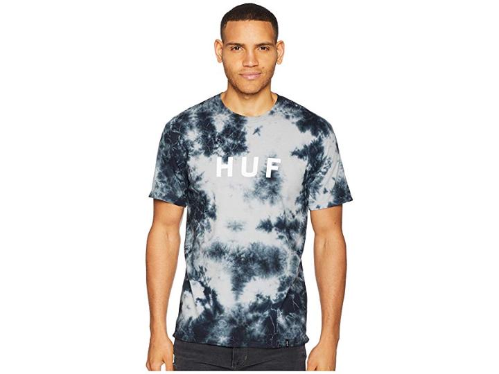Huf Og Logo Crystal Wash Short Sleeve Tee (black) Men's T Shirt