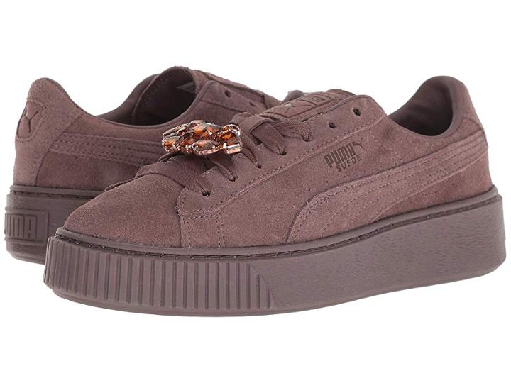 Puma Suede Platform Gem (peppercorn/peppercorn) Women's Lace Up Casual Shoes