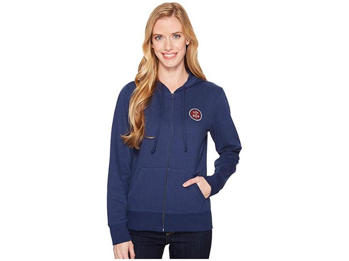 Life Is Good Lig Sphere Go-to Zip Hoodie (darkest Blue) Women's Sweatshirt