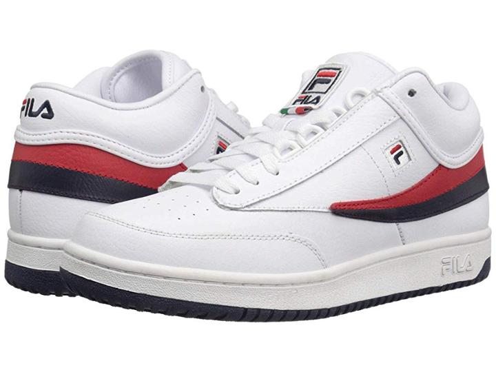 Fila T-1 Mid (white/fila Navy/fila Red) Men's Shoes