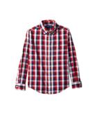 Polo Ralph Lauren Kids Cotton Madras Shirt (little Kids/big Kids) (red Multi) Boy's T Shirt
