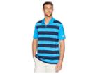 Adidas Golf Ultimate Rugby Stripe Polo (bright Blue/bright Blue/collegiate Navy Heather) Men's Clothing