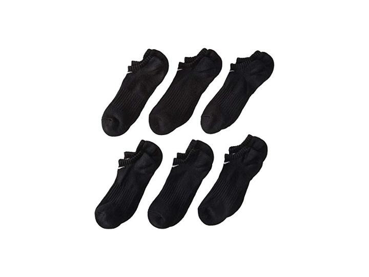 Nike Kids Banded Cotton No Show 6-pair Pack (little Kid/big Kid) (black/(white)) Boys Shoes