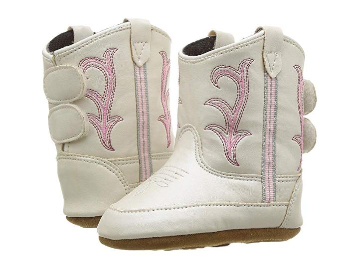 Old West Kids Boots Poppets (infant/toddler) (white) Cowboy Boots
