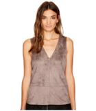Bishop + Young Suede V-neck (caviar) Women's Clothing