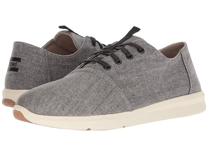 Toms Del Rey (black Coated Linen) Men's Lace Up Casual Shoes