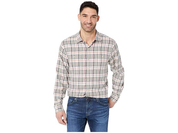 Tommy Bahama Harbor Herringbone Shirt (twill) Men's Long Sleeve Button Up