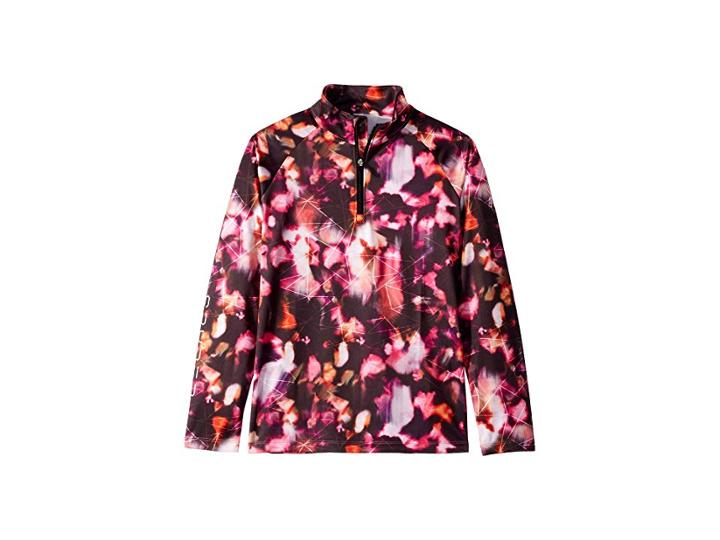 Spyder Kids Limitless Daybreaker Zip T-neck (big Kids) (daybreaker Hibiscus/daybreaker Hibiscus) Girl's Long Sleeve Pullover