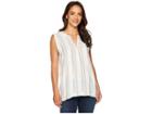 Dylan By True Grit Shimmer Stripe High-low Sleeveless Tunic (white/black/pink) Women's Sleeveless