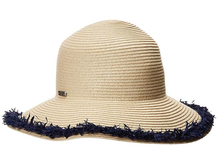 San Diego Hat Company Pbm1042os Paperbraid W/ Pop Color Frayed Raffia (navy) Caps