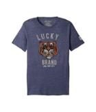 Lucky Brand Kids Lucky Tiger Short Sleeve Graphic Tee (big Kids) (blueberry) Boy's T Shirt