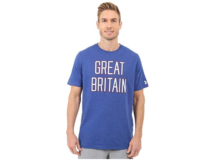 Under Armour Great Britain Country Pride Tri-blend Short Sleeve Tee (american Blue/red/ivory) Men's T Shirt