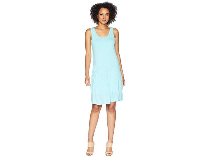 Mod-o-doc Featherweight Slub Jersey Raw Edge Seamed Tank Dress (pacific) Women's Dress