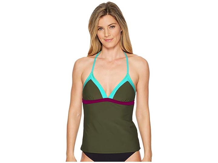 Prana Aleka Tankini (cargo Green Color Block) Women's Swimwear