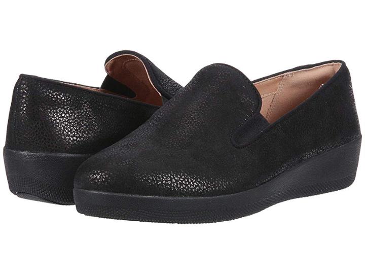 Fitflop Superskate Pebbled-leather (black) Women's  Shoes