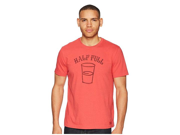 Life Is Good Half Full Crusher Tee (americana Red) Men's T Shirt