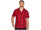 Sean John Short Sleeve Plaid Shirt (true Red) Men's Clothing