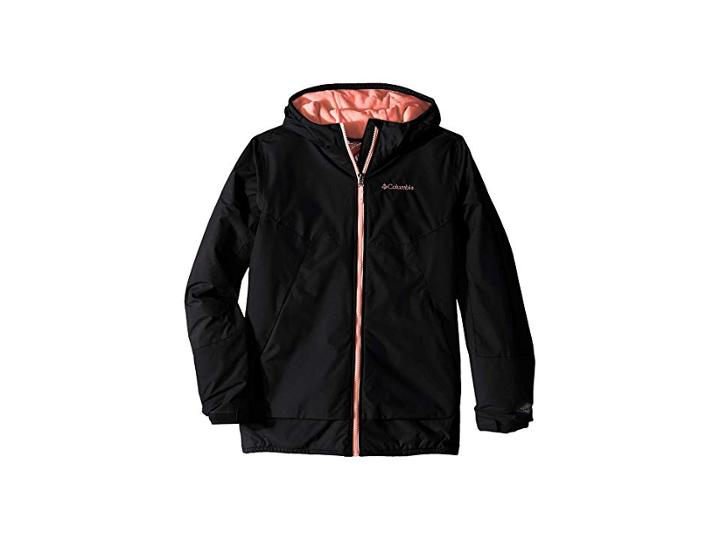 Columbia Kids Snow Problemtm Jacket (little Kids/big Kids) (black/black/tiki Pink) Girl's Coat